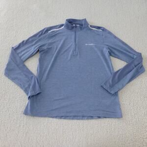 Columbia 1/4 Zip Shirt Mens Medium Blue Long Sleeve Pullover Outdoor Hiking